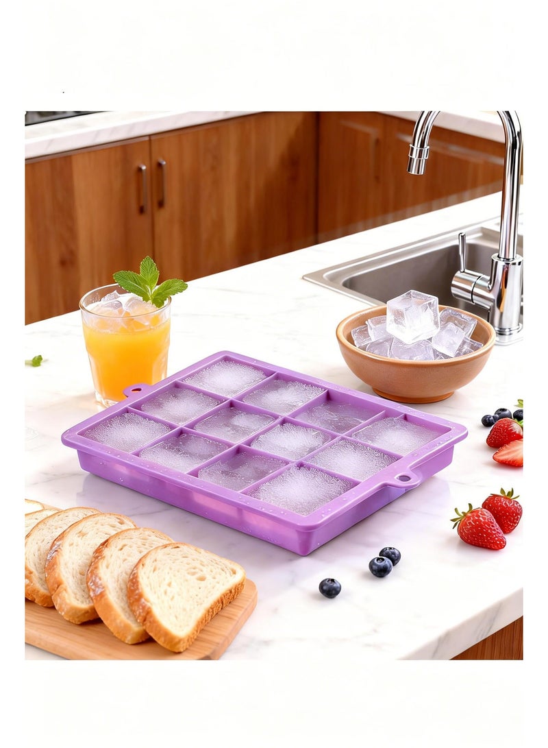 ٣ قطع قوالب ثلج سيليكون بأغطية - Image 3